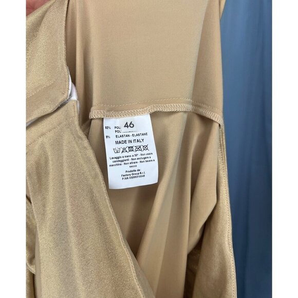 Nora Barth One Piece Long Sleeve Blouse liquid fabric Metallic Sheen Gold Size 4 - Picture 6 of 9